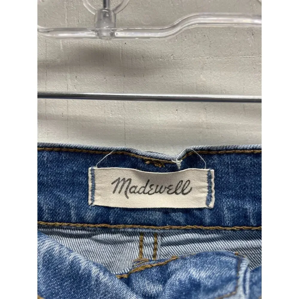 Madewell Women's High-Rise Denim Shorts Button Closure Raw Hem Size 26